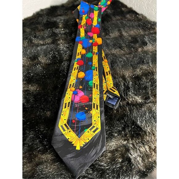 Rush Limbaugh No Boundaries Collection Tie Abstract Colorful Bright 100% Silk